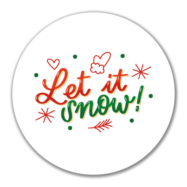 Aufkleber Let it Snow Schriftzug 10cm rund