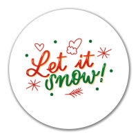 Aufkleber Let it Snow Schriftzug 10cm rund