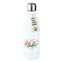 Edelstahl-Trinkflasche Let it Snow Schriftzug 500ml...