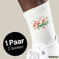 Unisex Socken Let it Snow Schriftzug Baumwolle