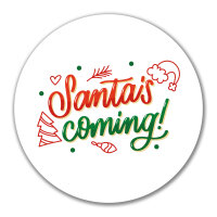 Aufkleber Santa is Coming Schriftzug 10cm Sticker