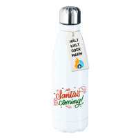Edelstahl-Trinkflasche Santa is Coming Schriftzug 500ml...