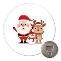 Magnet Weihnachtsmann Rudolph und Schneemann 59mm...