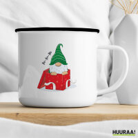 Emaille Tasse Ho Ho Ho Wichtel Weihnachtsgeschenk 300ml Vintage Emaille Becher