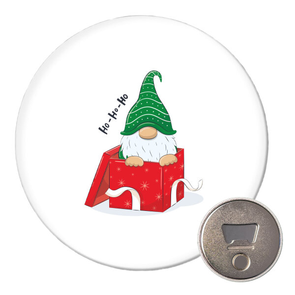 Magnet Ho Ho Ho Wichtel Weihnachtsgeschenk 59mm Kühlschrankmagnet