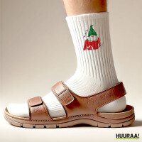 Socken Ho Ho Ho Wichtel Weihnachtsgeschenk Größe 37/46 White Motiv Tennissocken