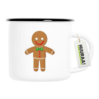 Emaille Tasse Lebkuchenmann Lebkuchenfigur 300ml Vintage...