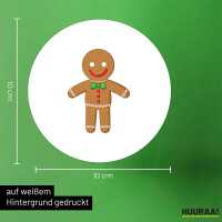 Aufkleber Lebkuchenmann Lebkuchenfigur 10cm Sticker