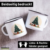 Emaille Tasse Weihnachtsbaum Tannenbaum 300ml Vintage...