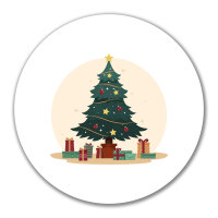 Aufkleber Weihnachtsbaum Tannenbaum 10cm rund