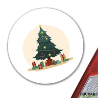 Aufkleber Weihnachtsbaum Tannenbaum 10cm rund