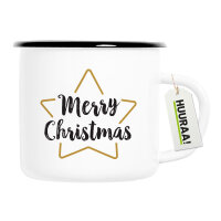 Emaille Tasse Weihnachtsstern Merry Christmas 300ml...