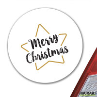 Aufkleber Weihnachtsstern Merry Christmas 10cm rund