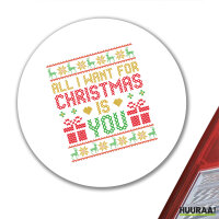 Aufkleber Ugly Christmas All I want is you 10cm Sticker