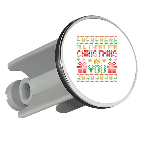 Waschbeckenstöpsel Ugly Christmas All I want is you 4cm Abflussstopfen