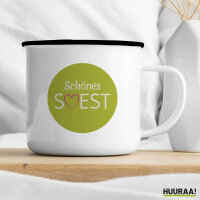 Emaille Tasse Schönes Soest bunt 300ml Vintage Emaille Becher