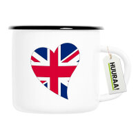 Emaille Tasse England Flagge Herz 300ml Vintage Emaille...