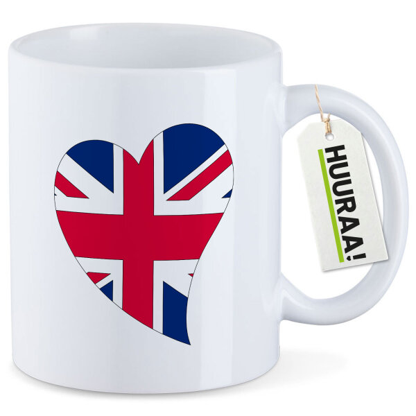 Kaffeetasse England Flagge Herz 330ml