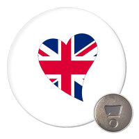 Magnet England Flagge Herz 59mm Kühlschrankmagnet