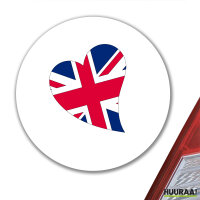 Aufkleber England Flagge Herz 10cm rund