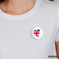 Button England Flagge Herz Anstecker