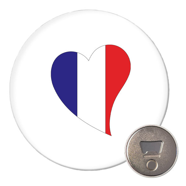 Magnet Frankreich Flagge Herz 59mm Kühlschrankmagnet