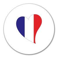 Aufkleber Frankreich Flagge Herz 10cm Sticker