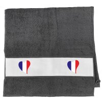 Handtuch Frankreich Flagge Herz 50x100cm