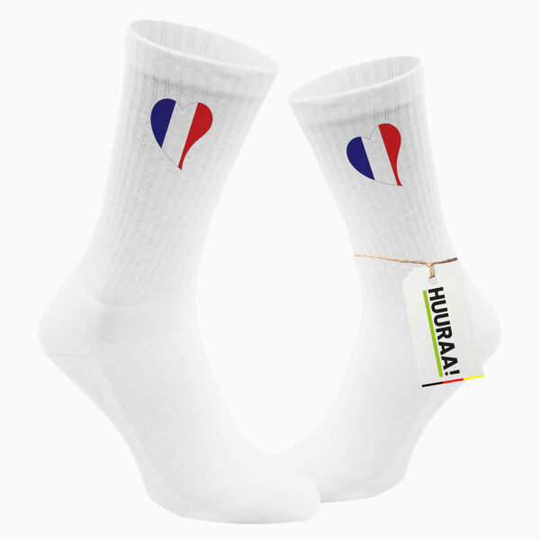 Unisex Socken Frankreich Flagge Herz Baumwolle