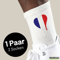 Socken Frankreich Flagge Herz Größe 37/46...