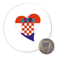 Magnet Kroatien Flagge Herz 59mm Kühlschrankmagnet...