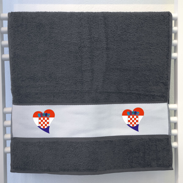 Handtuch Kroatien Flagge Herz 50x100cm