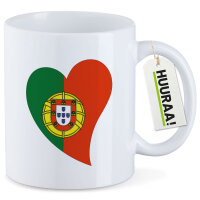 Kaffeetasse Portugal Flagge Herz 330ml