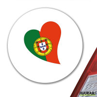 Aufkleber Portugal Flagge Herz 10cm rund