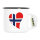 Emaille Tasse Norwegen Flagge Herz 300ml Vintage Emaille Becher