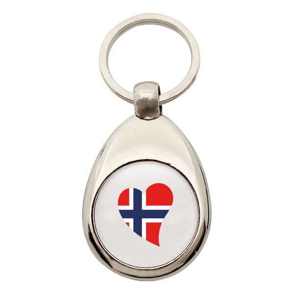 Schlüsselanhänger Norwegen Flagge Herz