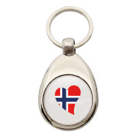 Schlüsselanhänger Norwegen Flagge Herz...