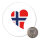 Magnet Norwegen Flagge Herz 59mm Kühlschrankmagnet