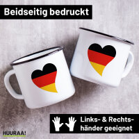 Emaille Tasse Deutschland Flagge Herz 300ml Vintage...