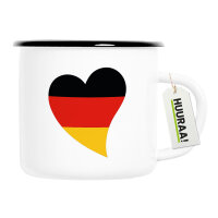 Emaille Tasse Deutschland Flagge Herz 300ml Vintage