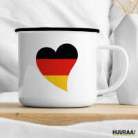 Emaille Tasse Deutschland Flagge Herz 300ml Vintage