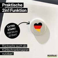 Magnet Deutschland Flagge Herz 59mm Kühlschrankmagnet