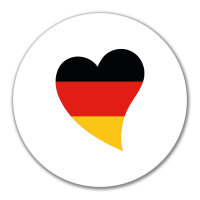 Aufkleber Deutschland Flagge Herz 10cm rund