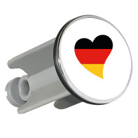 Waschbeckenstöpsel Deutschland Flagge Herz 4cm...