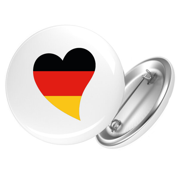Button Deutschland Flagge Herz Anstecker