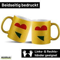 Glitzertasse Niederlande Flagge Herz 330ml