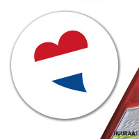 Aufkleber Niederlande Flagge Herz 10cm rund