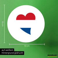 Aufkleber Niederlande Flagge Herz 10cm rund