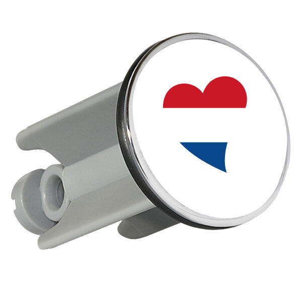 Waschbeckenstöpsel Niederlande Flagge Herz 4cm Abflussstopfen