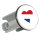 Waschbeckenstöpsel Niederlande Flagge Herz 4cm Abflussstopfen